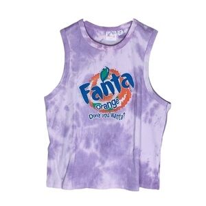 Fanta orange purple tie dye tank top nwt